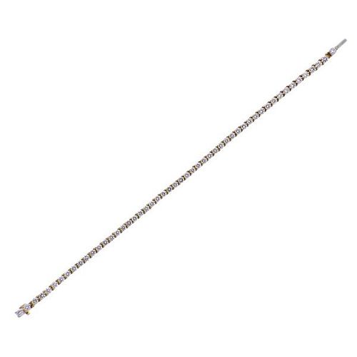 Tiffany &amp; Co 18k Gold Diamond Line Bracelet