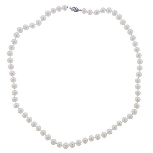 14k Gold Pearl Bead Necklace