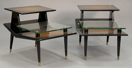 Bertha Schaeffer attributed end tables. ht. 22 1/2 in.; wd. 21 1/2 in.; dp. 31 in.
