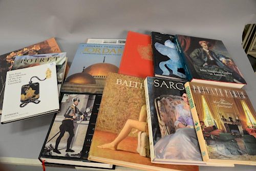 Lot of twelve coffee table books to include Radcliff's "Sargent", Boyer's "Private Paris", Leymarie's "Balthus", Zapata's "The Art o...
