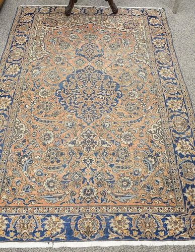 Kashan Oriental area rug (worn) 4'9" x 6'10".