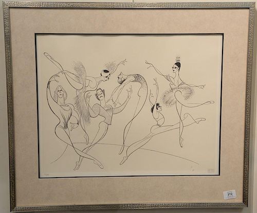 Al Hirschfeld (1903-2003) lithograph of American Ballet, signed in pencil lower right Hirschfeld, numbered in pencil lower left 91/2...