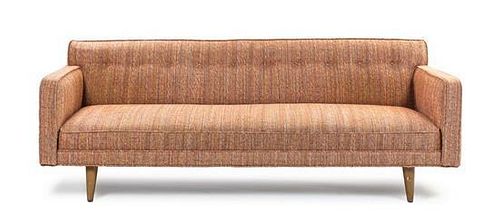 * An American Upholstered Sofa, attributed to Dunbar, Width 85 inches.