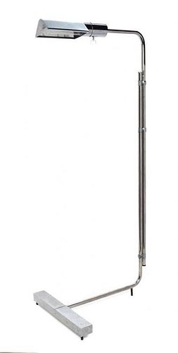 A Cedric Hartman Chromed Steel Floor Lamp, Height 38 1/2 inches.