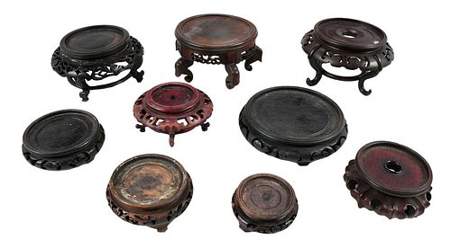 Approximately 60 Asian Carved Hardwood Stands