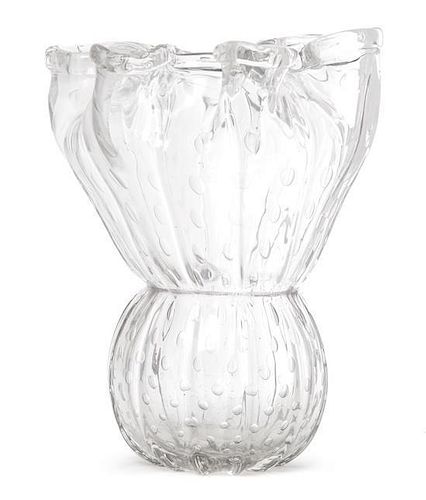 An Italian Studio Glass Vase, Ercole Barovier (1889-1974), Height 13 1/4 inches.