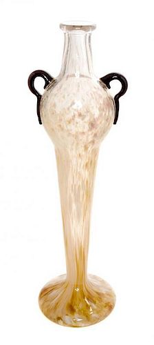 A Charles Schneider Glass Vase, Height 18 1/2 inches.