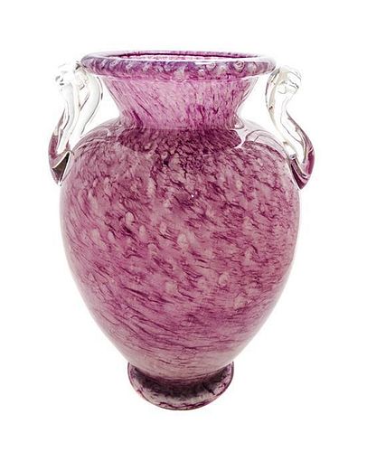 * A Steuben Glass Cluthra Vase, Height 10 1/4 inches.