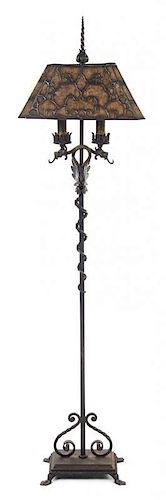 * An American Arts and Crafts Floor Lamp, Cyril Colnick, Height overall 62 inches.