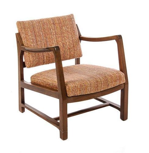 * An Edward Wormley Walnut Lounge Chair, for Dunbar, Height 29 inches.