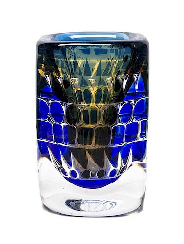 * An Orrefors Glass Ariel Vase, Ingeborg Lundin (1921-1992) Height 6 3/8 inches.