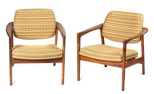 * A Pair of Dux Teak Lounge Chairs, Height 30 inches.