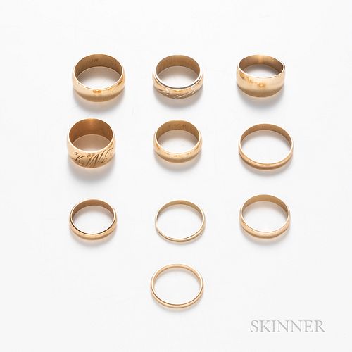 Group of Gold 14kt Gold Bands