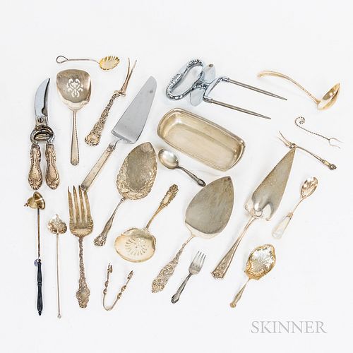 Large Group of Assorted Sterling Silver Flatware and Tableware