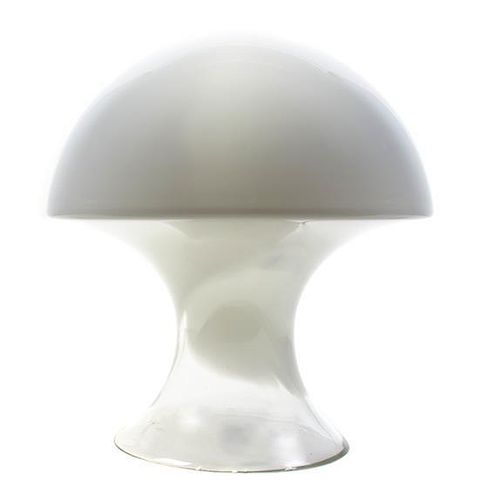 * An Italian Glass Mushroom Lamp, attributed to Vistosi, Height 13 3/4 inches.