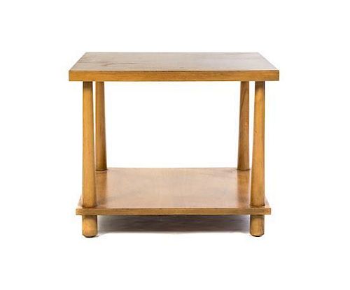 * A T.H. Robsjohn-Gibbings Walnut Occasional Table, for Widdicomb, Height 20 1/2 x width 24 x depth 24 inches.