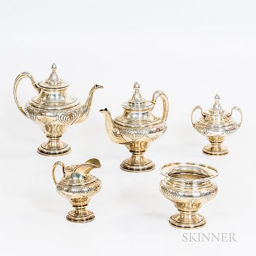 Mauser Manufacturing Co. Sterling Silver Five-piece Teaset