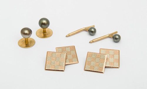 Two Tiffany & Co. Gold-Filled and Pearl Studs