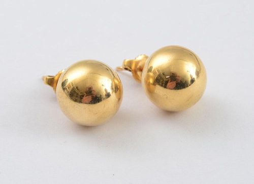 Pair of 14k Gold Ball Earrings