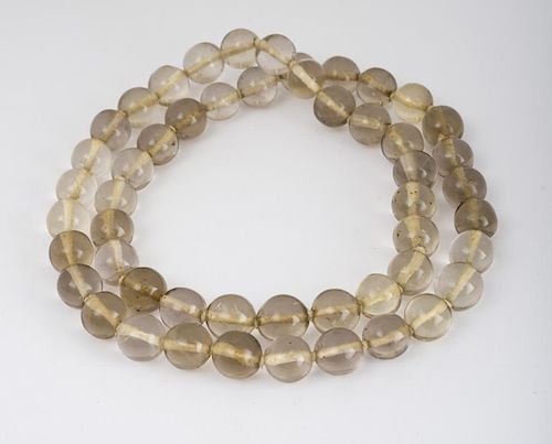 Pale Brown Crystal Beaded Necklace