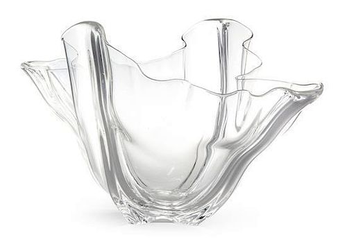 A Steuben Glass Grotesque Vase, Width 13 inches.