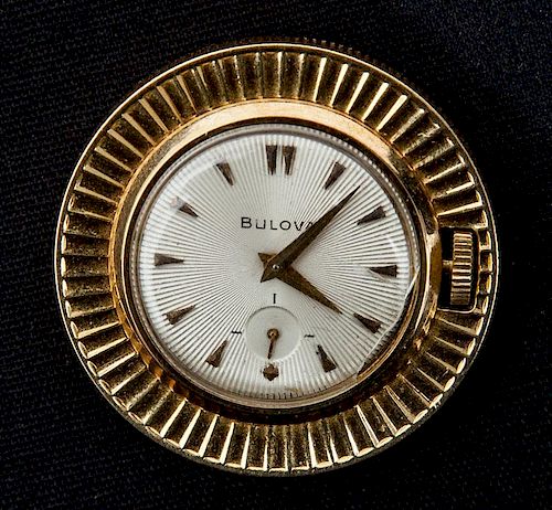 Bulova 18k Coin-Shaped Travelling Watch