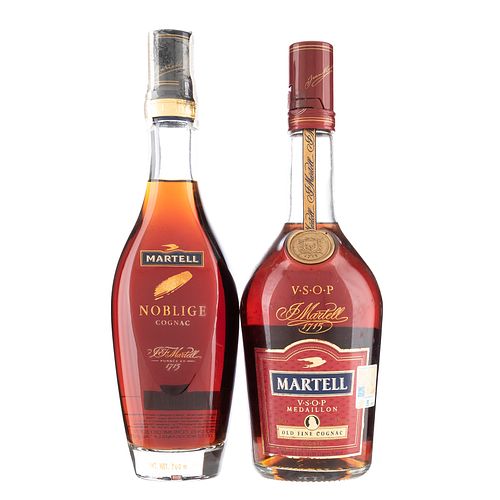 Martell. V.S.O.P. Medaillon y Noblige. Cognac. France. Piezas: 2. En presentación de 700 ml. y 1 Lt.