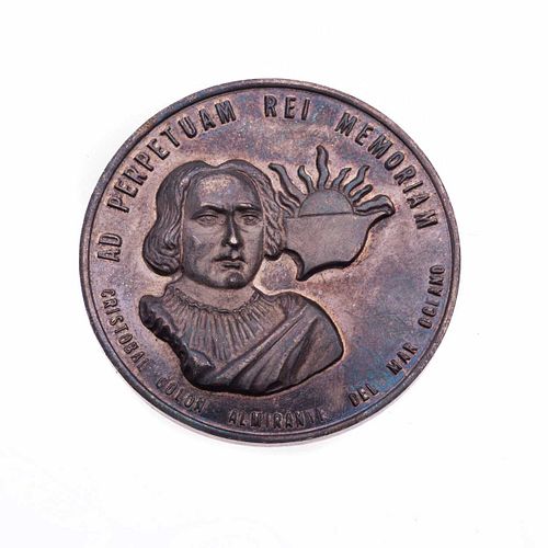 Medalla en plata Cristobal Colón Almirante Del Mar. Peso: 35.2 g.