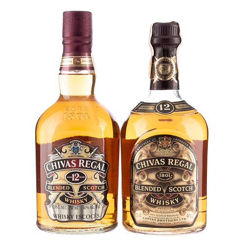 Chivas Regal. 12 años. Blended. Scotch Whisky. Piezas: 2. En presentación de 750 ml.