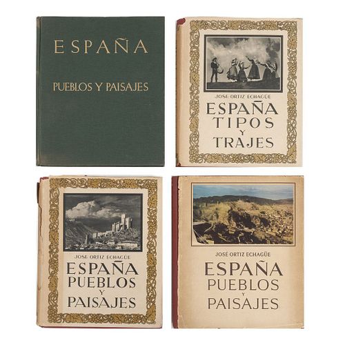 Ortíz Echagüe, José.  España. Tipos y Trajes / España. Pueblos y Paisajes. Madrid: Editorial Mayfe, 1950, 1952, 1963. Piezas: 4.