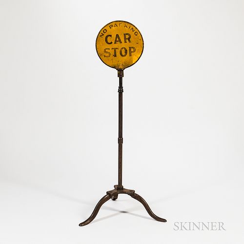 Two-sided Iron Trolley Car Stop Sign