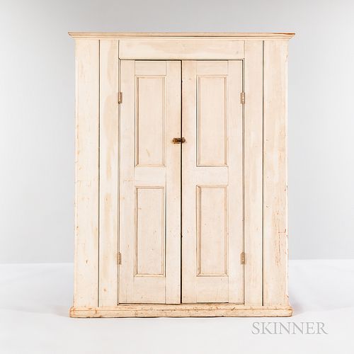 White-painted Pine Cupboard