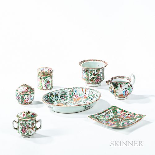 Seven Rose Medallion Export Porcelain Table Items