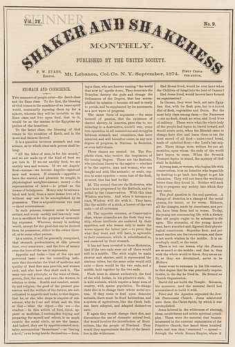 Shaker and Shakeress Monthly (Vol. IV, No. 9), September 1874