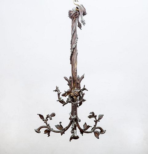 Louis XV Style Cast-Metal Three-Light Chandelier