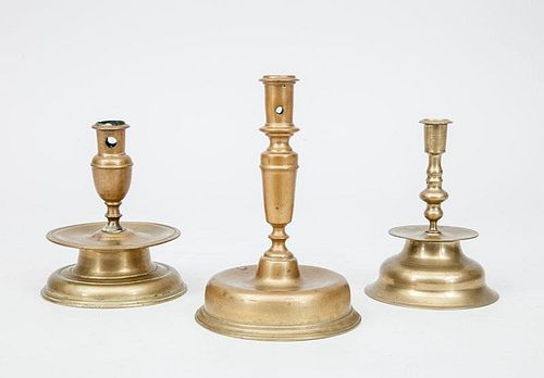 Three Baroque Style Capstan Candlesticks