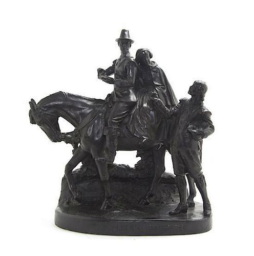 An American Bronze Figural Group, AFTER JOHN H. ROGERS (1829-1904), Height 21 inches.