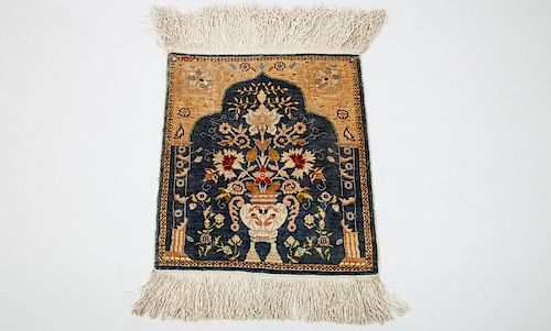 Modern Persian Silk Table-Top Prayer Mat