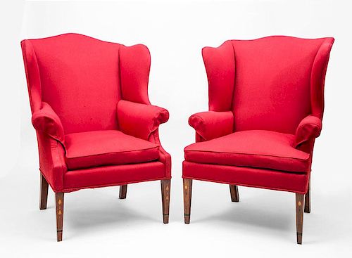 Two Similar Federal Style Wing Chairs