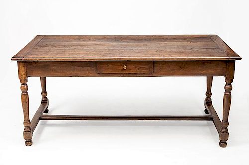 Continental Oak Single-Drawer Farm Table