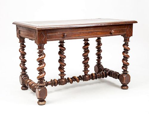 Portuguese Baroque Style Walnut Library Table
