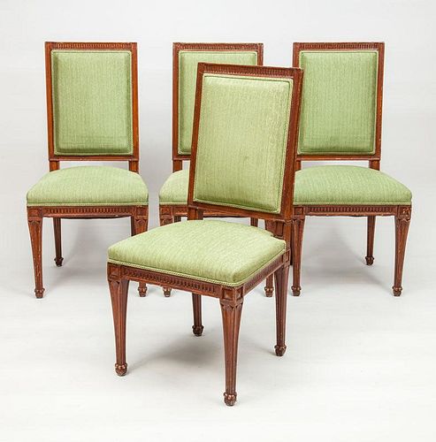 Set of Eight Louis XVI Style Mahogany Dining Chairs