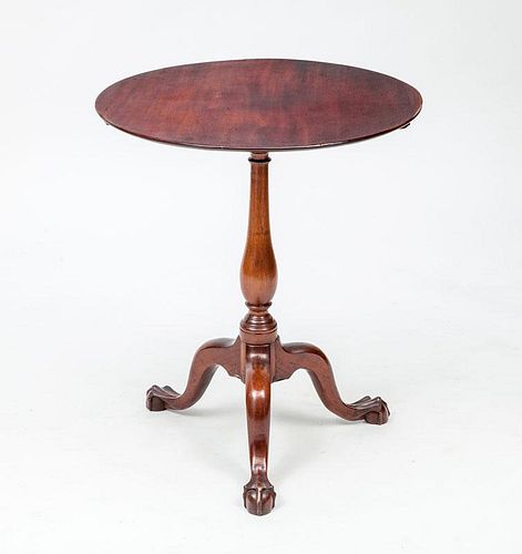 Chippendale Style Carved Mahogany Tripod Table