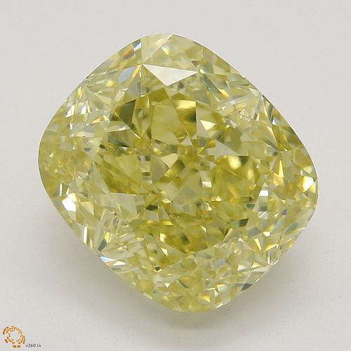 3.53 ct, Natural Fancy Yellow Even Color, VS2, Cushion cut Diamond (GIA Graded), Appraised Value: $83,900 