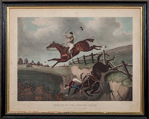 After James Pollard (1792-1867): Chances of the Steeple Chase: Plates 1, 3, 4, and 6