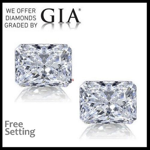 5.02 carat diamond pair Radiant cut Diamond GIA Graded 1) 2.51 ct, Color G, VS1 2) 2.51 ct, Color G, VS2. Appraised Value: $169,300 
