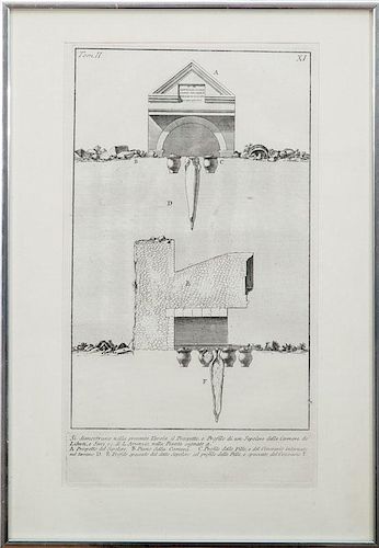 Giovanni Battista Piranesi (1720-1778): Prospetto e Profilo di un sepolcro delle Camere [...] di L. Arrunzio