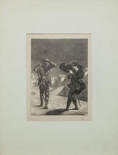 After Eugène Delacroix (1798-1863): The Phantom on the Terrace, from Hamlet