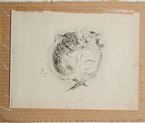 After Tsuguharu Foujita (1886-1968): Two Cats