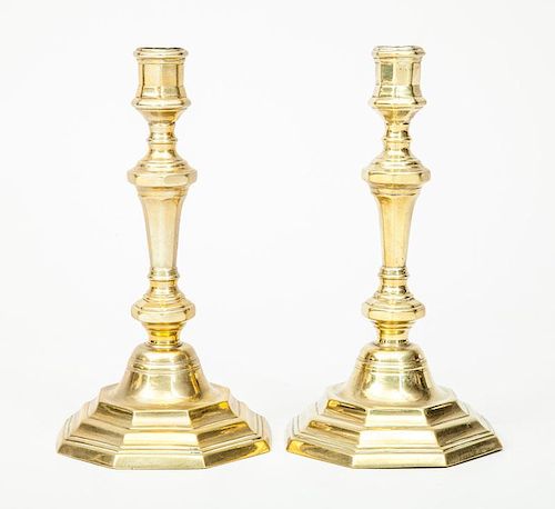 Pair of French Provincial Brass Candlesticks